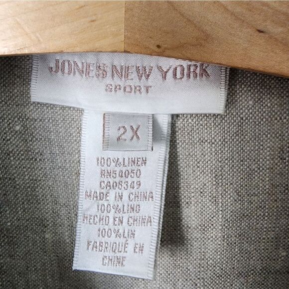 Jones New York Sport Linen Blazer - Soft Sand Beige - Picture 2 of 12